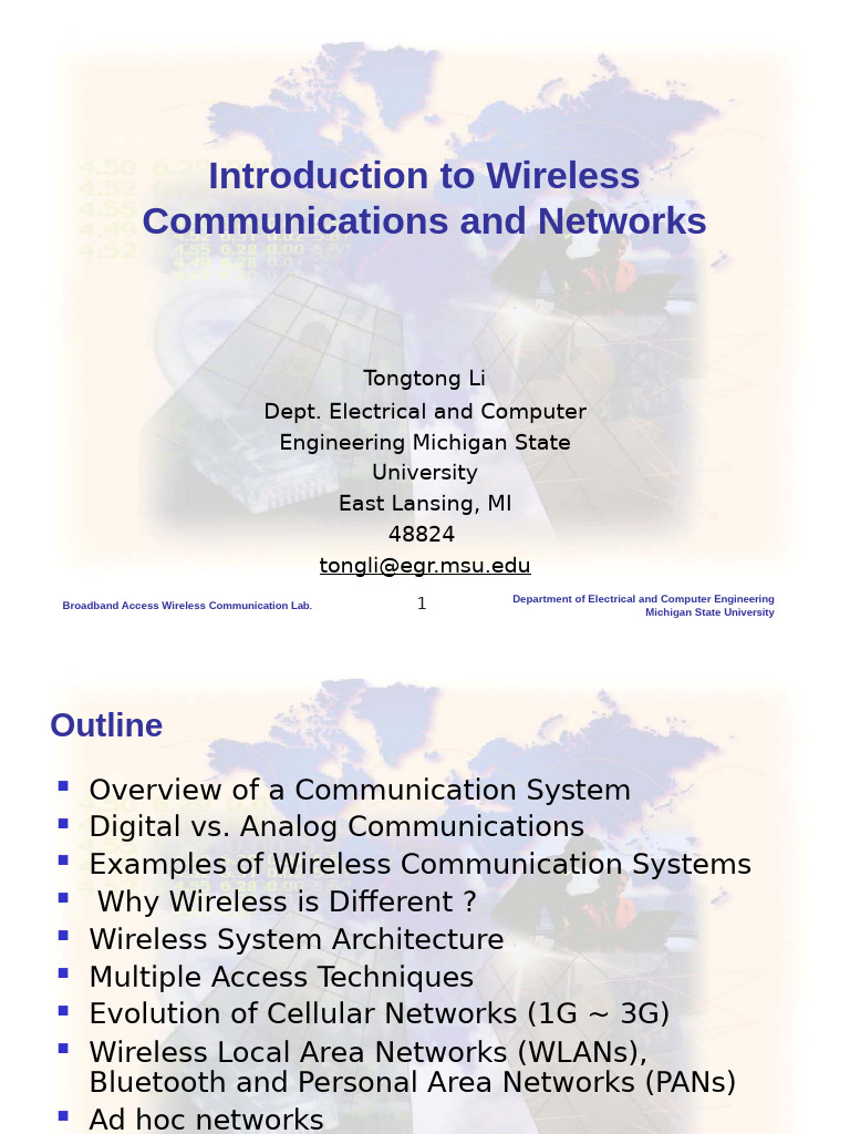 Introduction WCN | PDF | Cellular Network | Channel Access Method