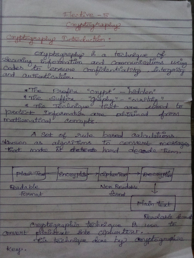 Cryptography Unit 1 | PDF