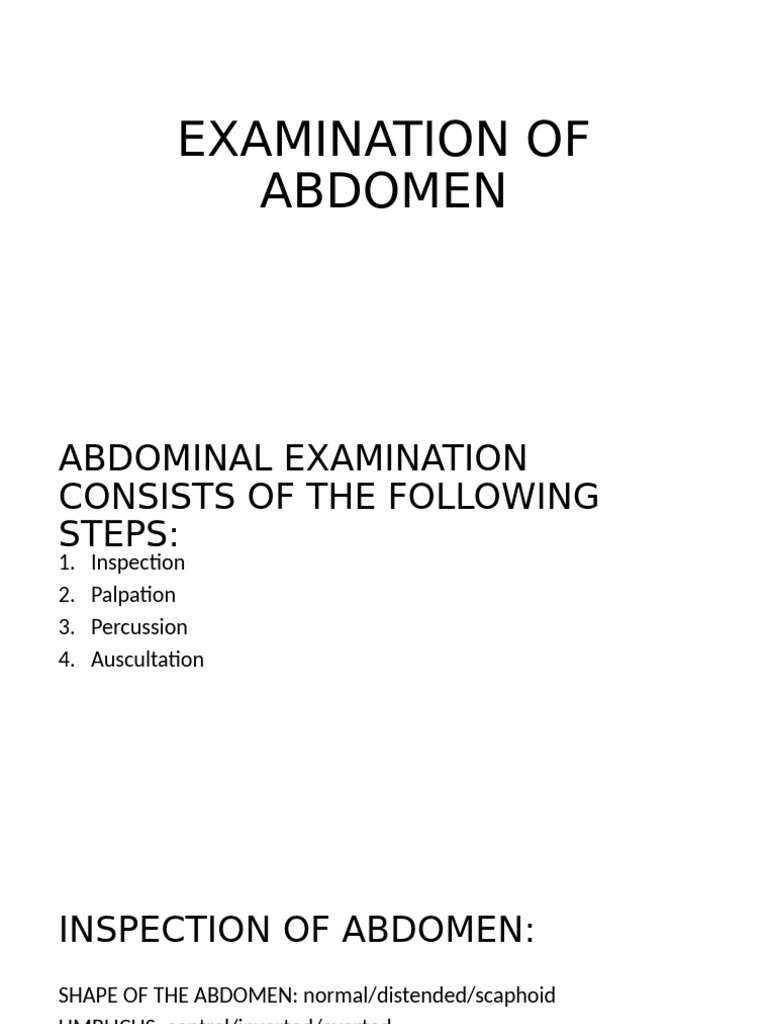 Comprehensive Guide to Abdominal Examination | PDF | Abdomen ...