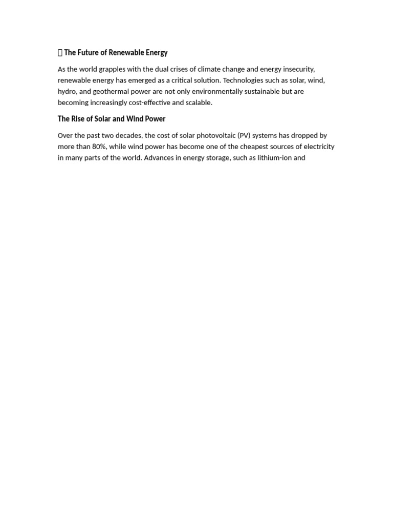Future Trends in Renewable Energy | PDF