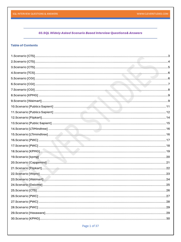 SQL Interview Questions & Answers Guide | PDF | Microsoft Sql Server ...