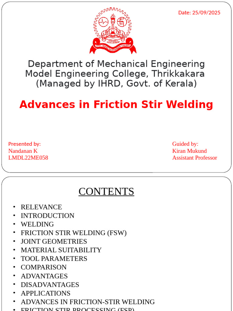FSW Seminar Final | PDF | Welding | Construction