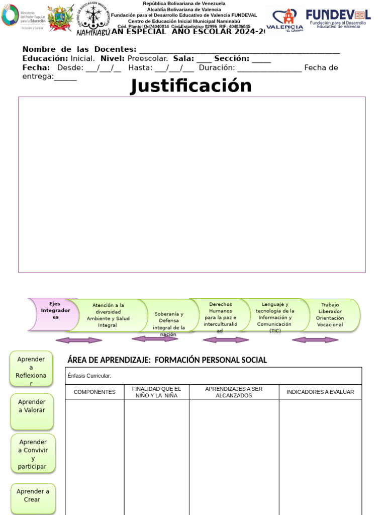 Plan de Inicio | PDF | Aprendizaje | Educación de la primera infancia