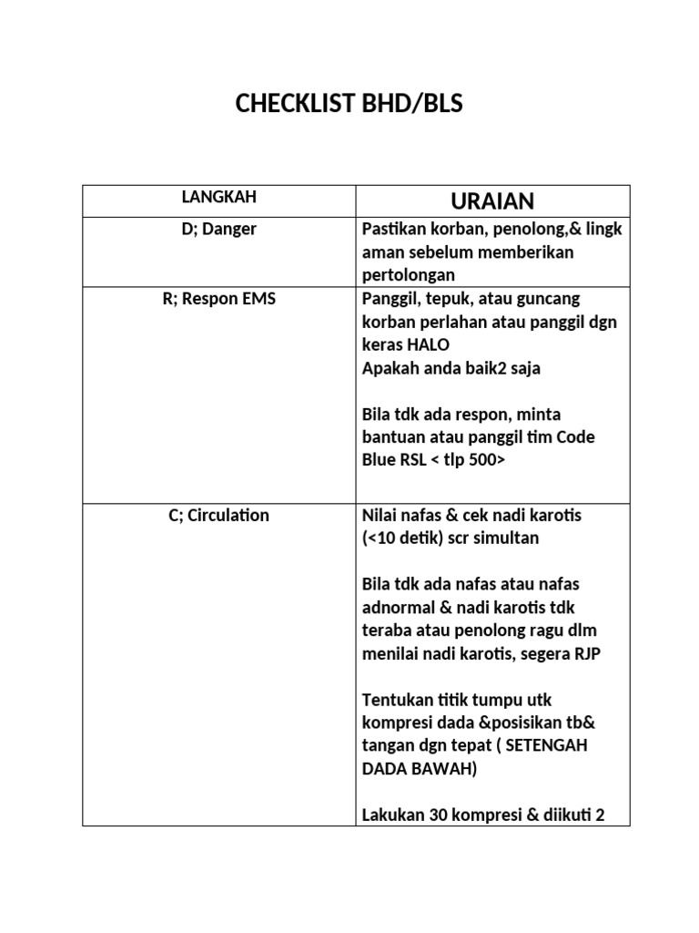 Checklist BHD | PDF