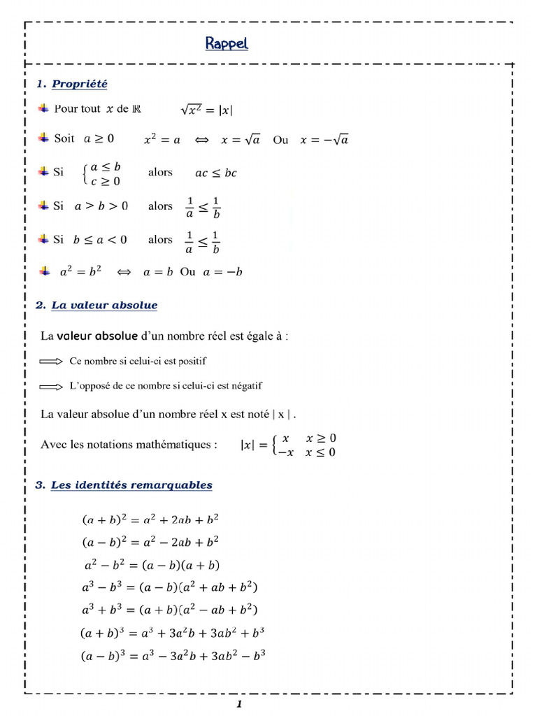 Fiche Revision 1 Bac | PDF