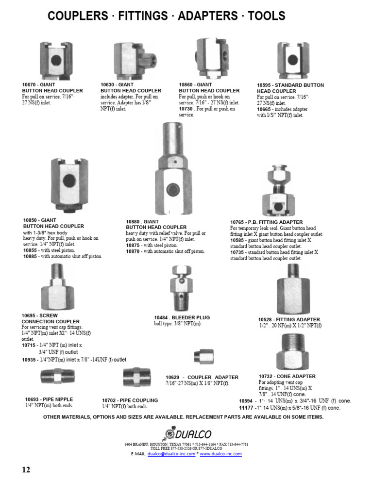 Houston Couplers and Fittings Catalog | PDF | Gas Technologies ...