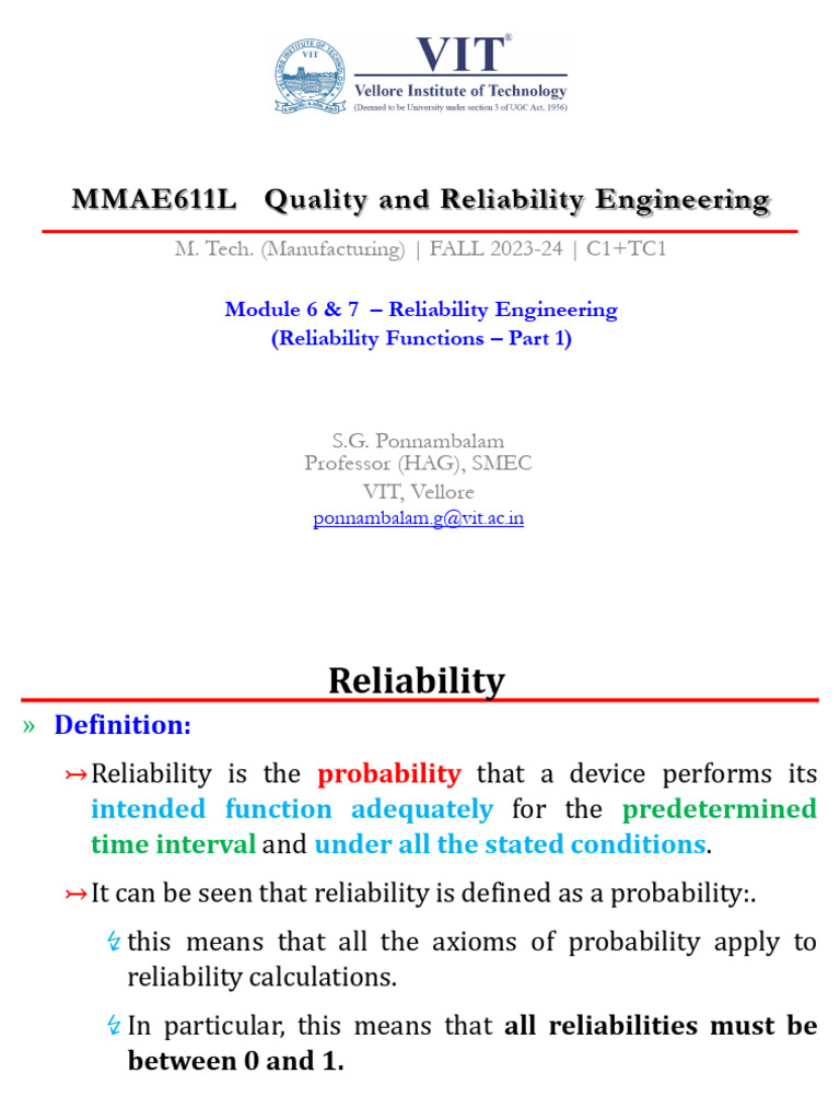 Reliability Engineering Concepts Explained | PDF | Reliability ...
