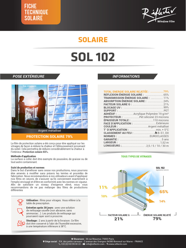 Film Solaire SOL 102 : Protection et Application | PDF | Soleil ...