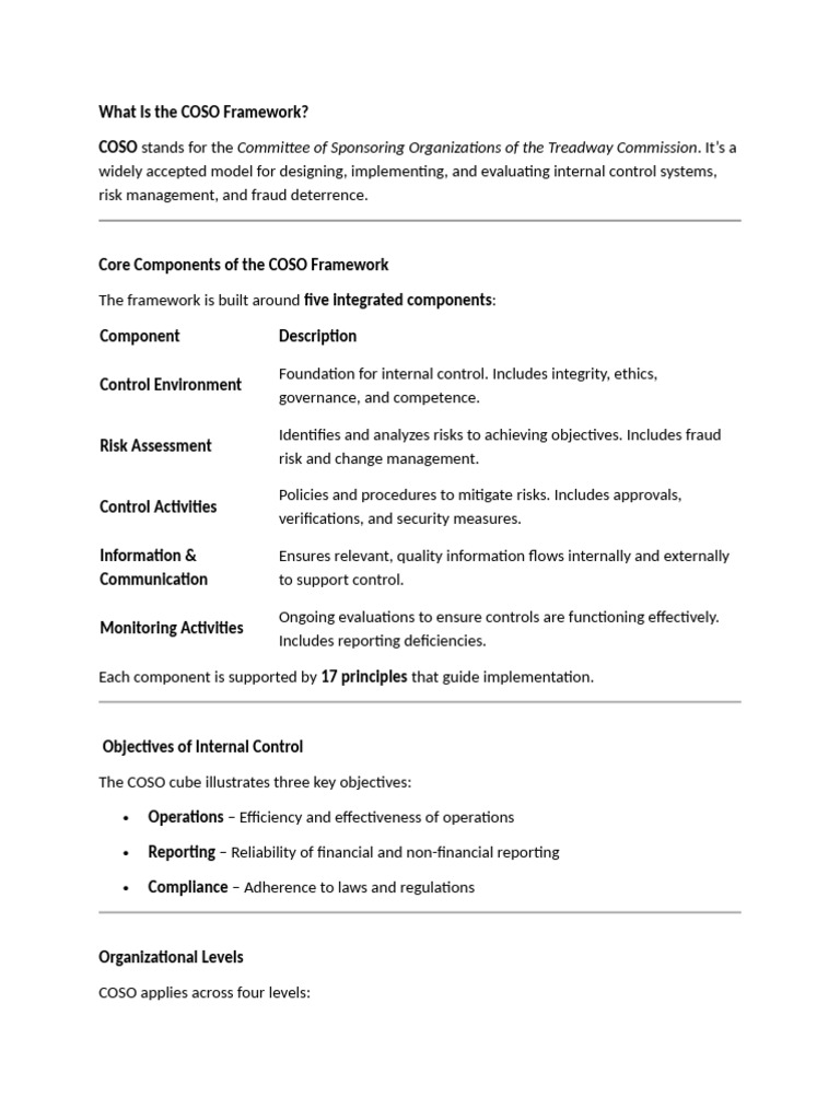 Understanding the COSO Framework | PDF | Internal Control | Business
