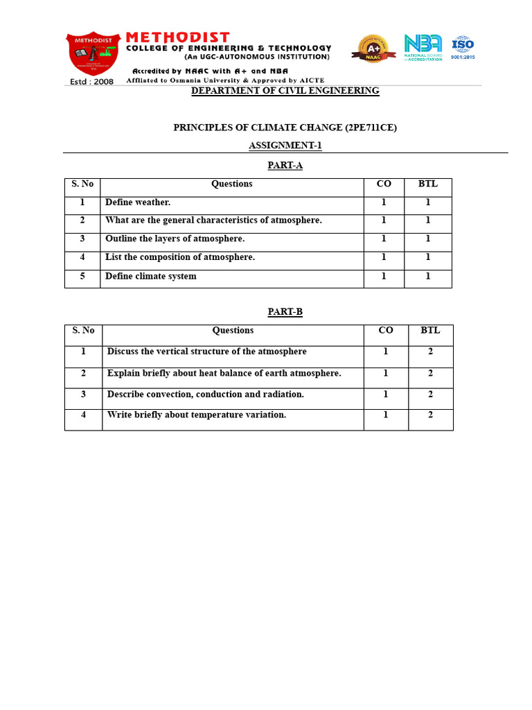 Climate Change Principles Assignment Guide | PDF