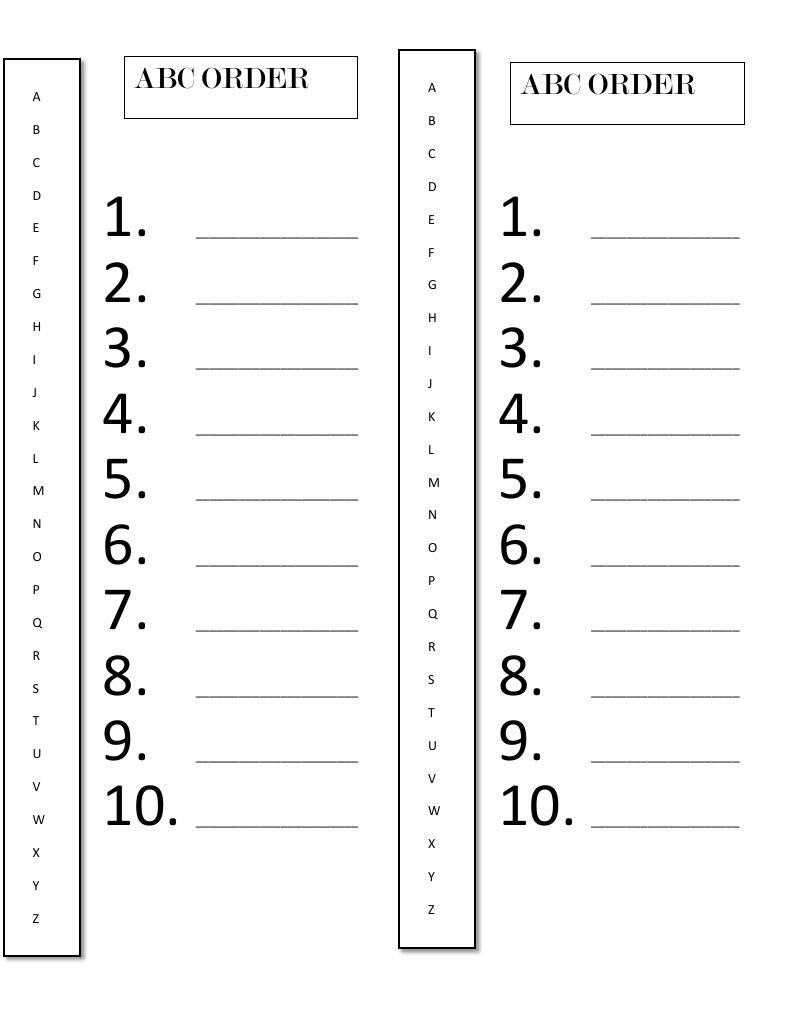 Alphabetical List Template | PDF
