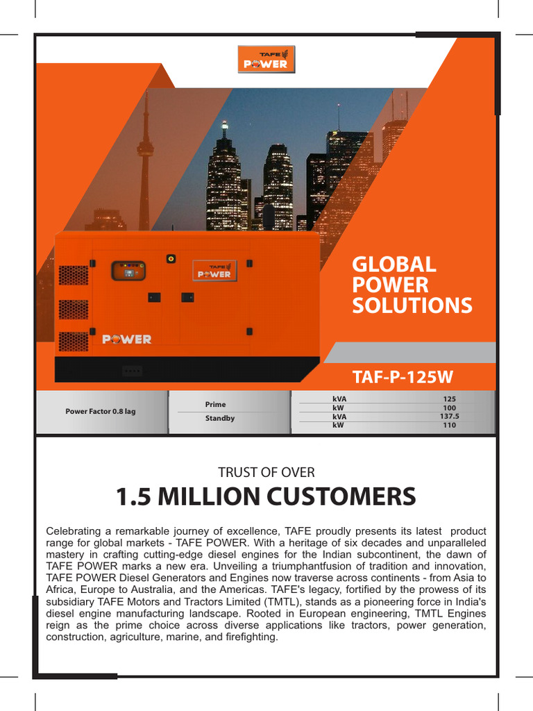 TAFE Power Diesel Generators Overview | PDF | Engines | Diesel Engine