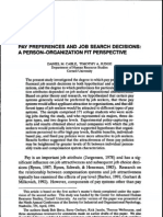 Pay Preferences and Job Search Decisions: A Person-Organization Fit Perspective