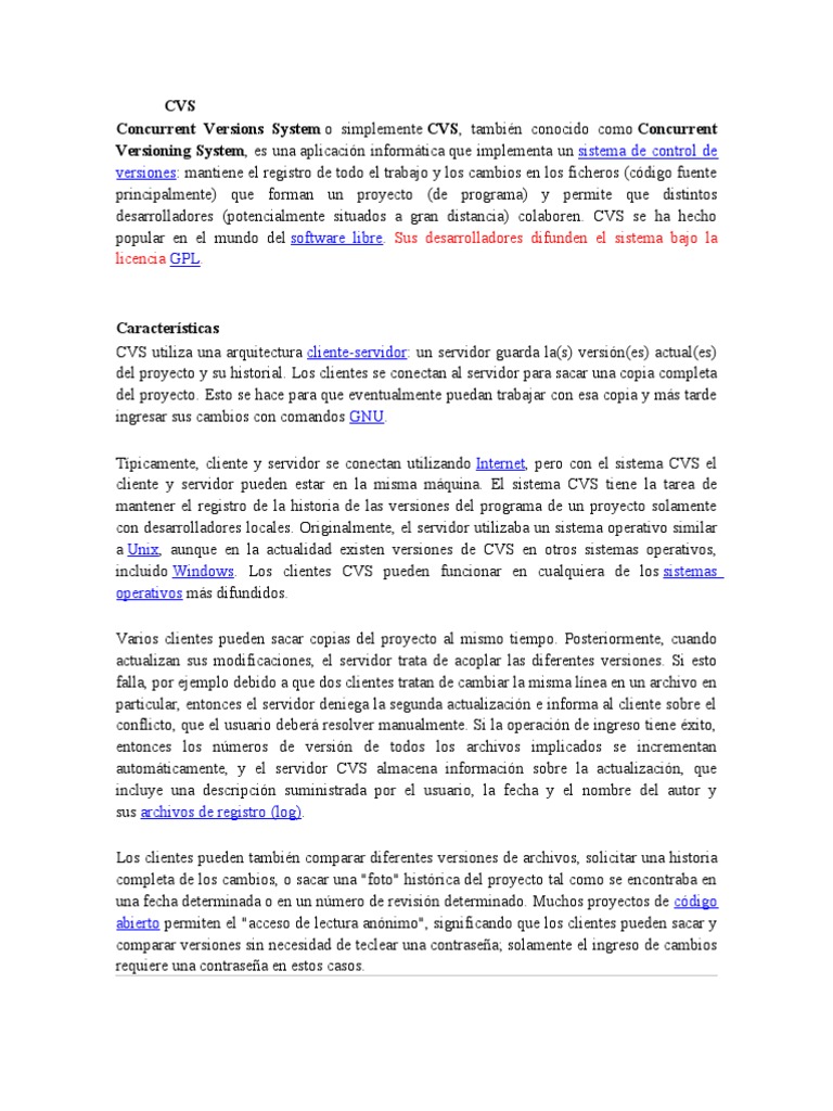 Introducción a CVS: Control de Versiones | PDF | Software del sistema ...
