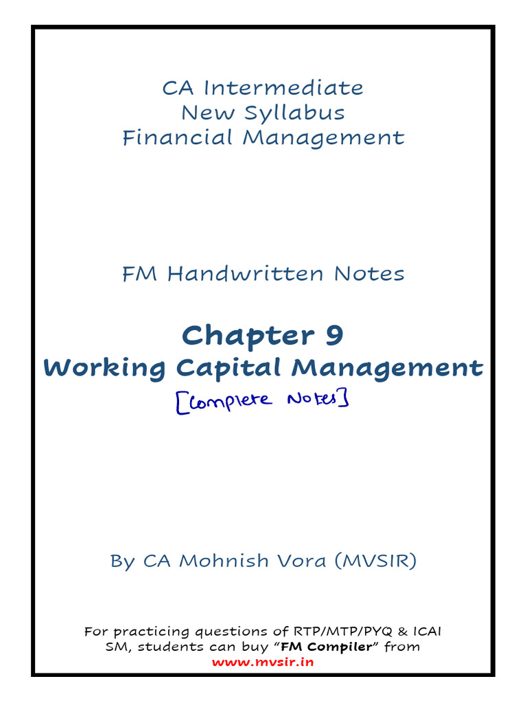 FM CHP 9 - Complete Handwritten | PDF