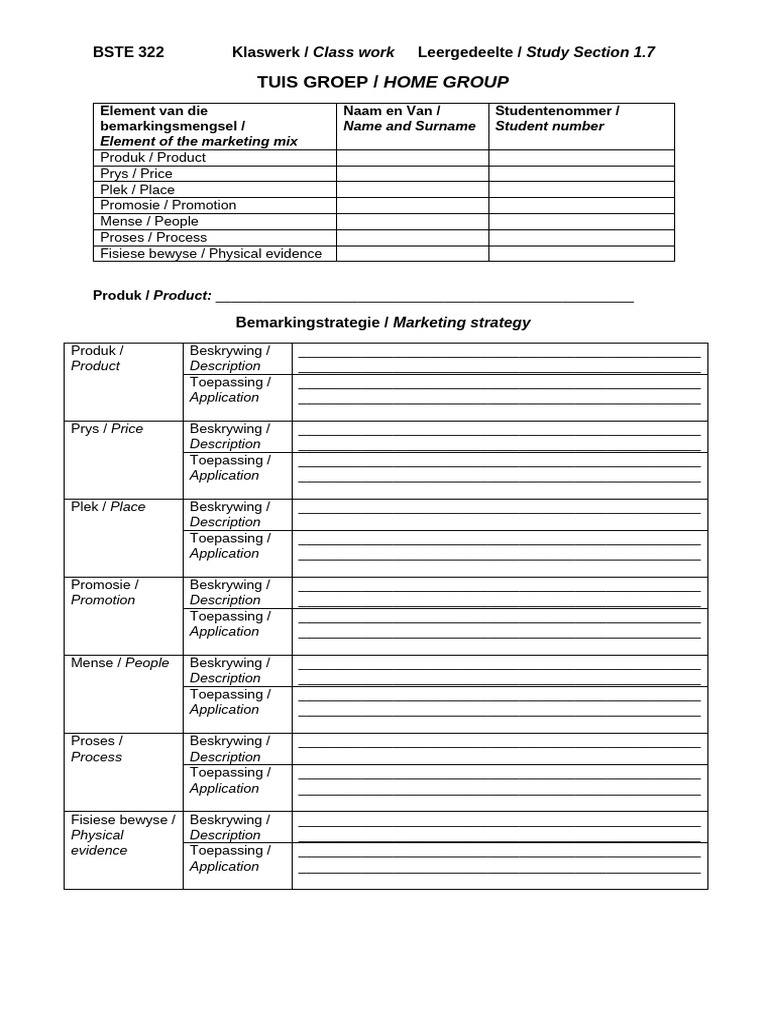 BSTE 322 - Klaswerk - SS 1.7 | PDF