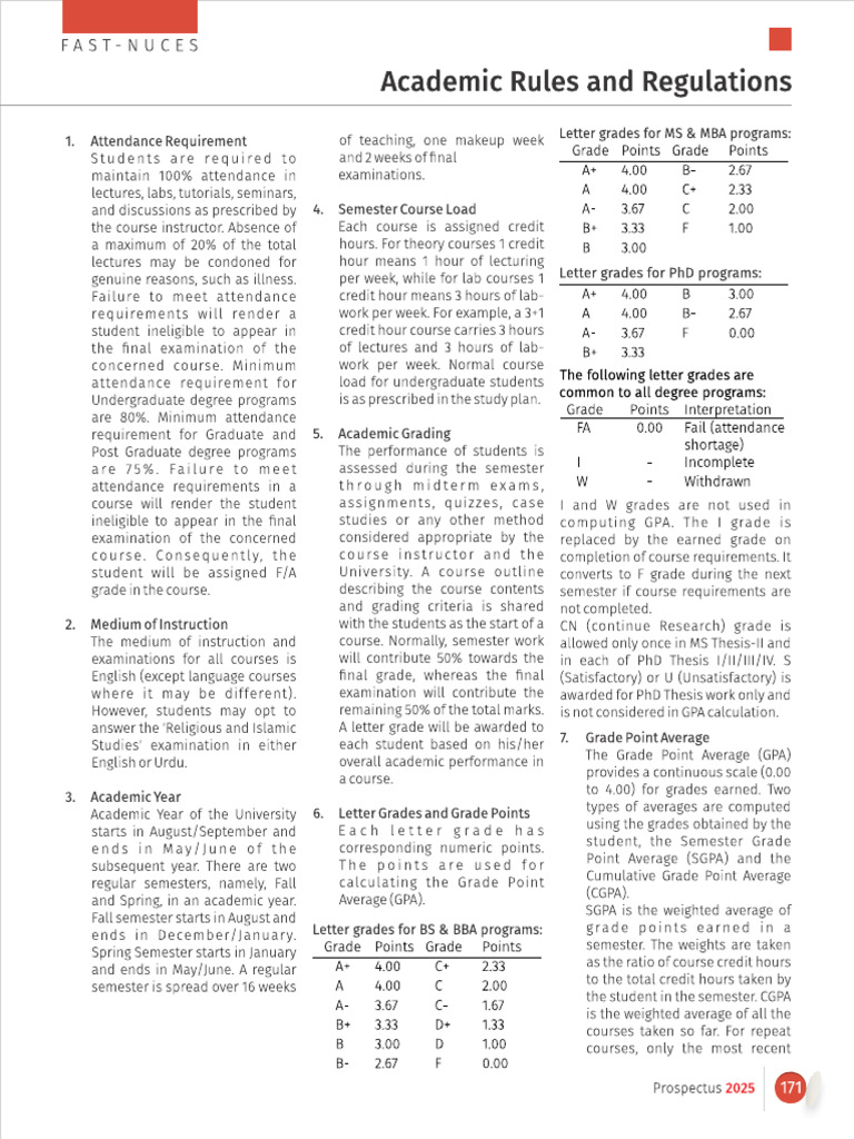 Academic Rules and Regulations | PDF