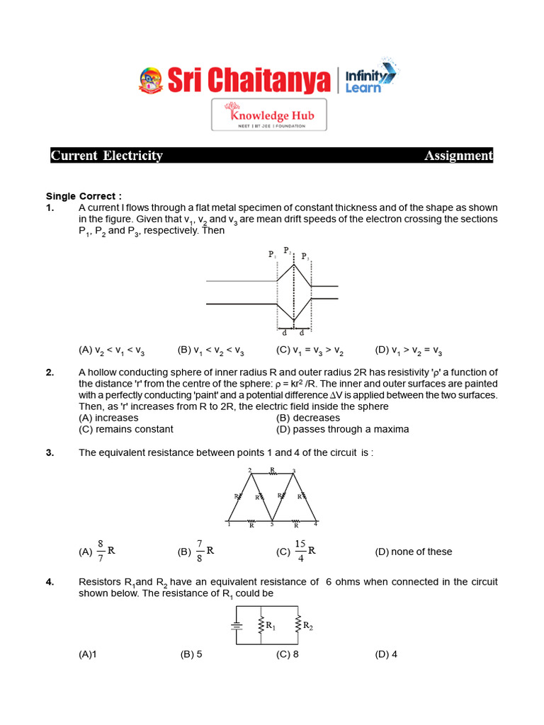 Electrical Resistance and Current Analysis | PDF | Electrical ...