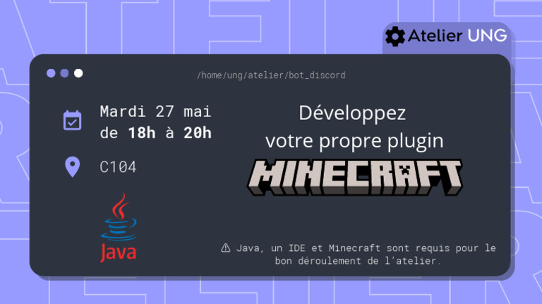 Atelier de création de plugin Minecraft | PDF