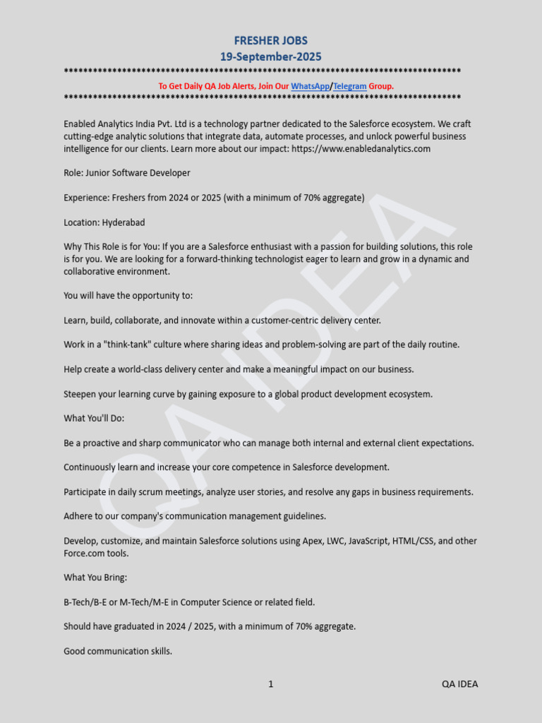 Junior Software Developer Role in Hyderabad | PDF | Machine Learning ...