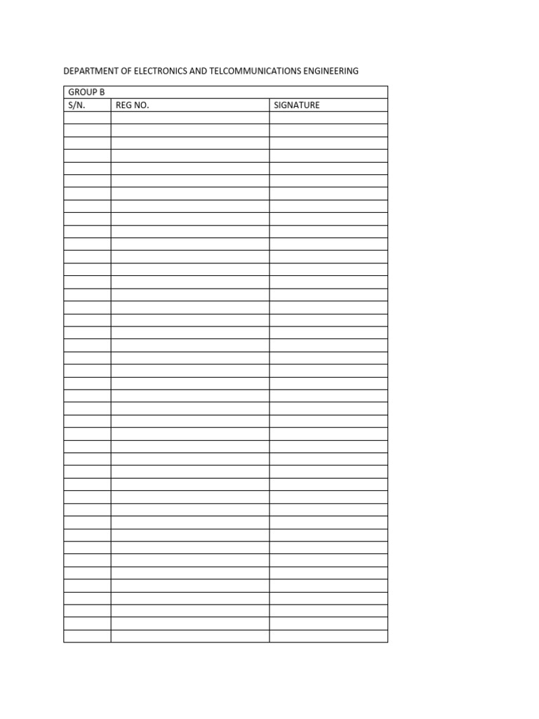 Student Registration List for Engineering | PDF