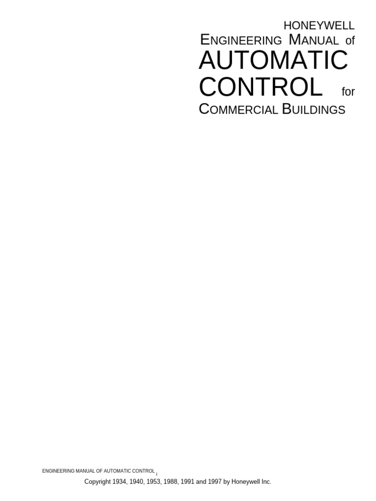 1997 Engineering Manual of Automatic Control For Commercial Buildings ...