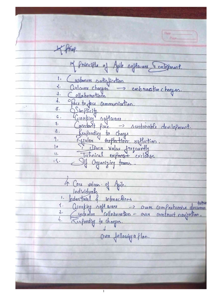 Ritik Handwritten Agile Notes | PDF