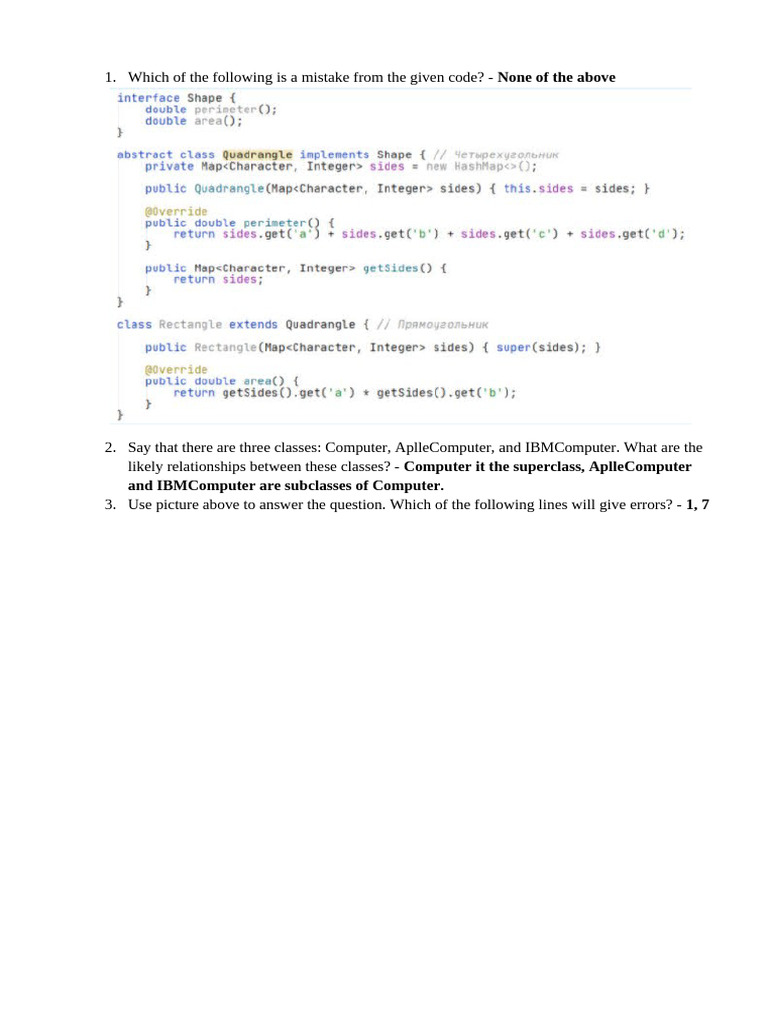 Java OOP Concepts and Errors Explained | PDF | Class (Computer ...