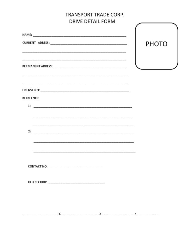 Transport Trade Corp. Drive Form | PDF | Technology & Engineering