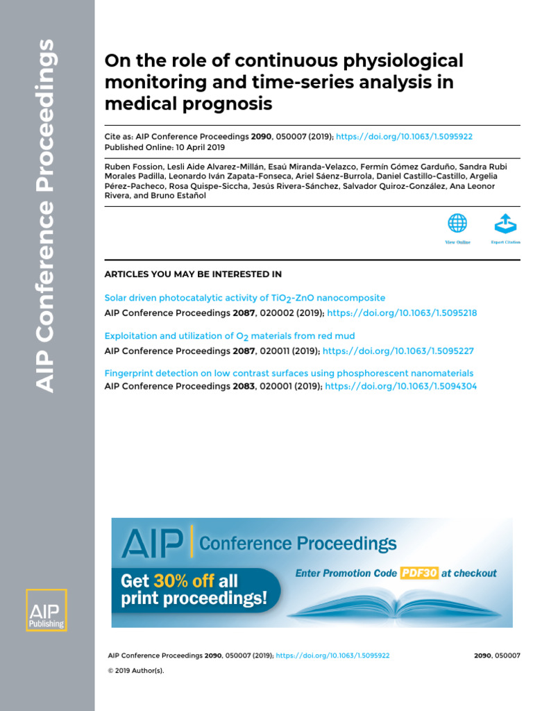Continuous Monitoring in Medical Prognosis | PDF | Sensitivity And ...
