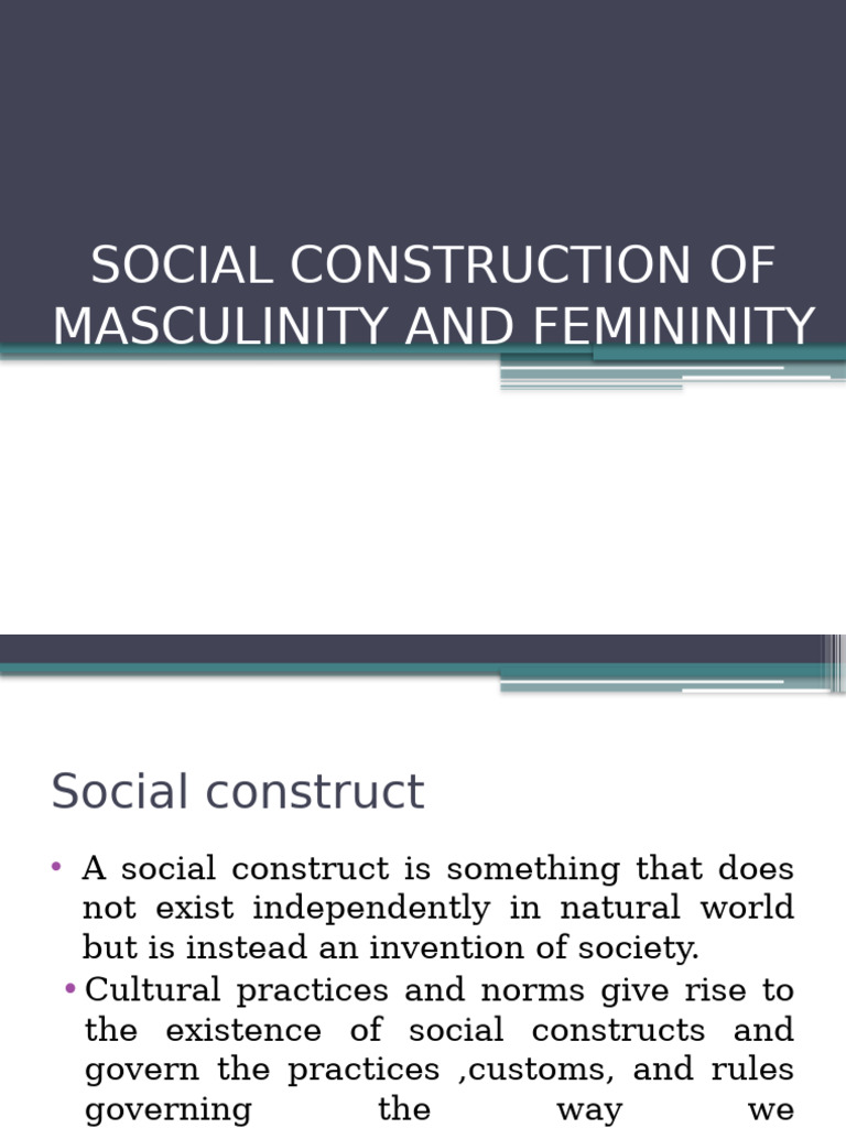 Social Constructs of Gender Roles | PDF | Masculinity | Femininity