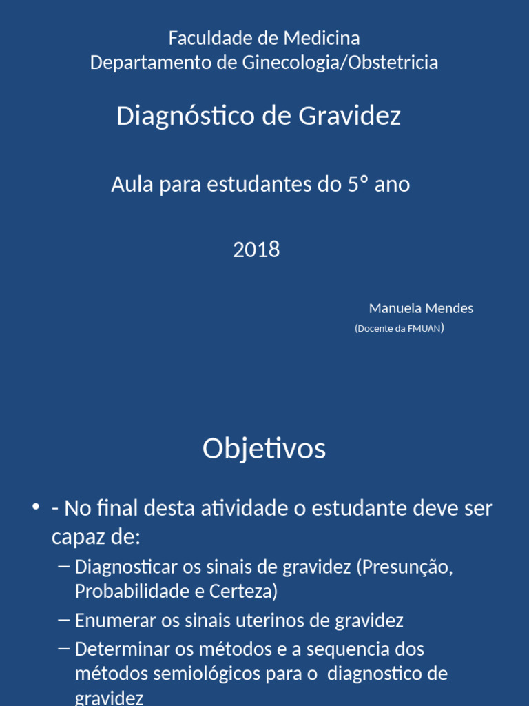 Diagnóstico de Gravidez na Ginecologia | PDF | Gravidez | Placenta