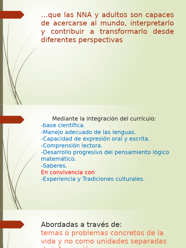 Integración Curricular en Educación NNA | PDF