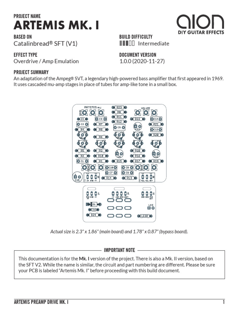 Artemis Preamp Drive Mk. I Guide | PDF | Electrical Engineering ...
