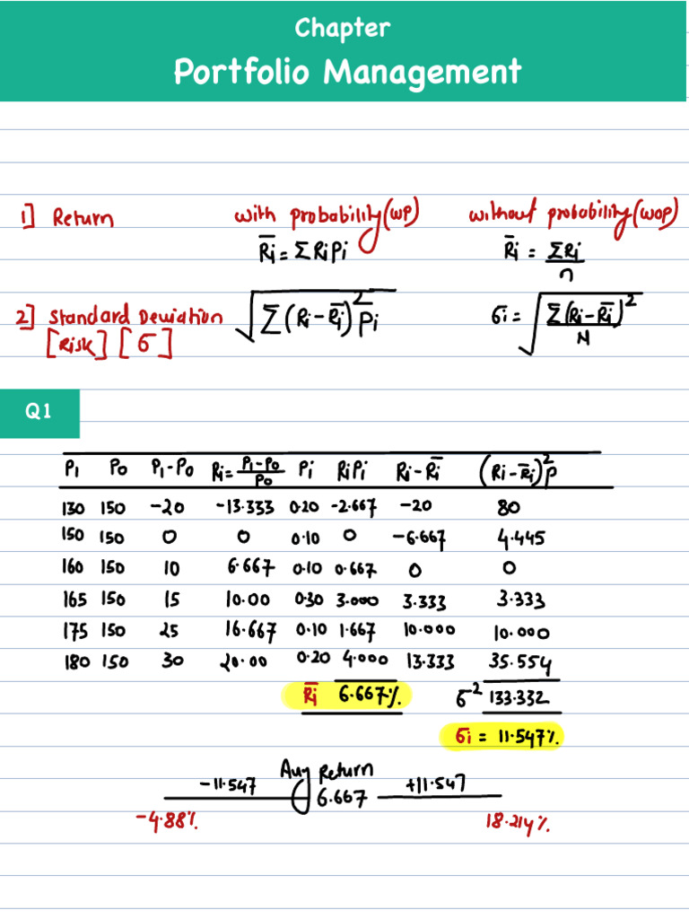 Portfolio Management and Risk Analysis | PDF | Capital Asset Pricing ...