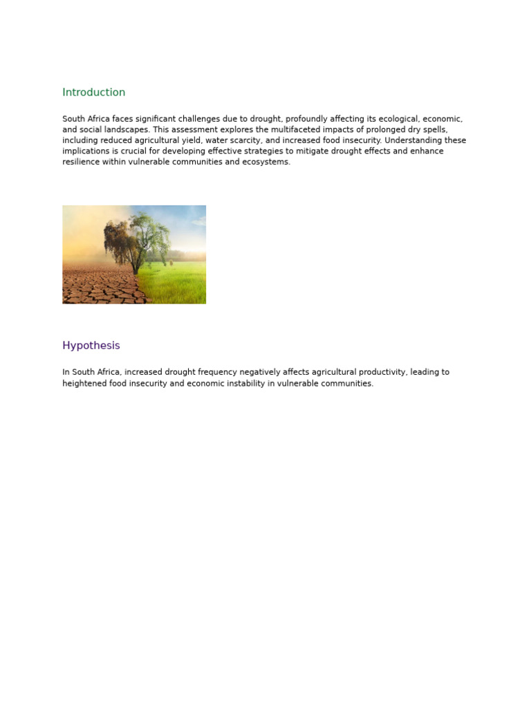 Drought's Impact on South Africa's Food Security | PDF | Drought ...