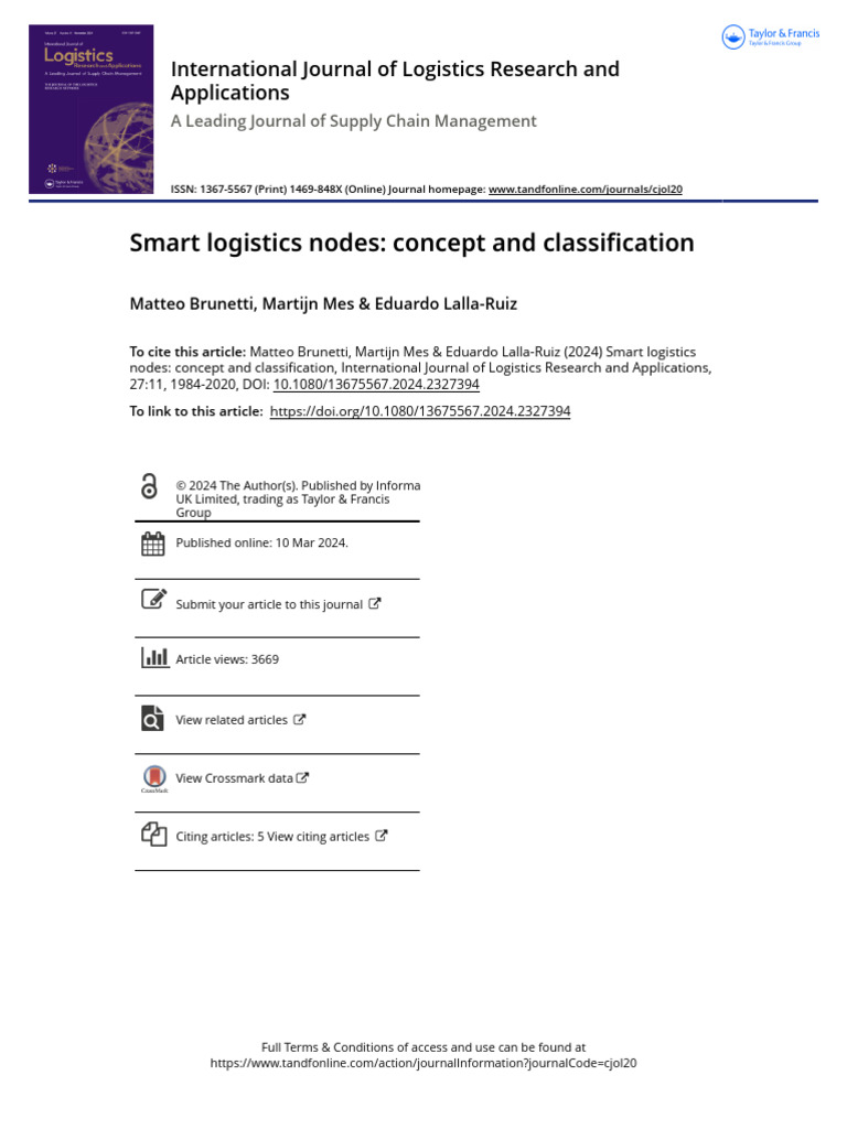 Smart Logistics Nodes Classification | PDF | Logistics | Unmanned ...