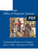 Peace Corps OIG Semiannual Report To Congress April 1, 2008 To September 30, 2008 SARC - 20080930