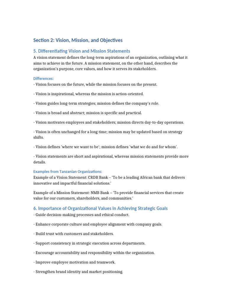 Vision Mission Objectives Analysis | PDF | Tourism | Policy