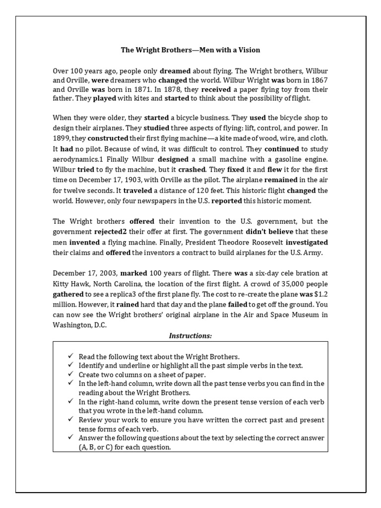 Wright Brothers' Historic Flight Journey | PDF | Wright Brothers ...