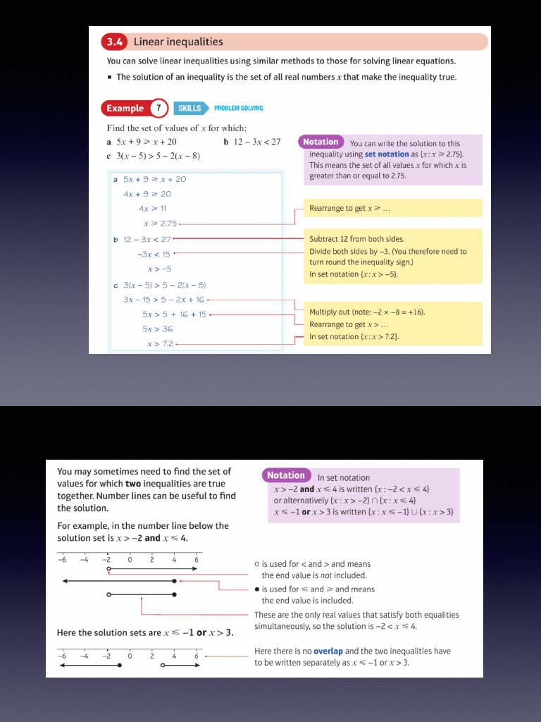 T2W3CH3Equations and Inequalities, 3.4-Linear Inequalities | PDF