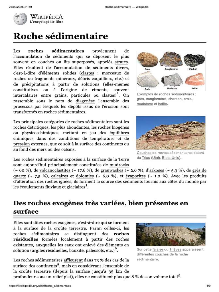 Roches Sédimentaires | PDF