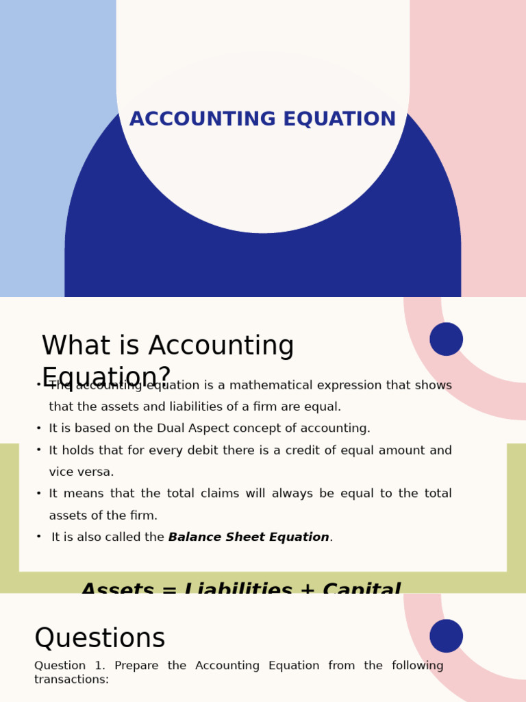 Understanding the Accounting Equation | PDF
