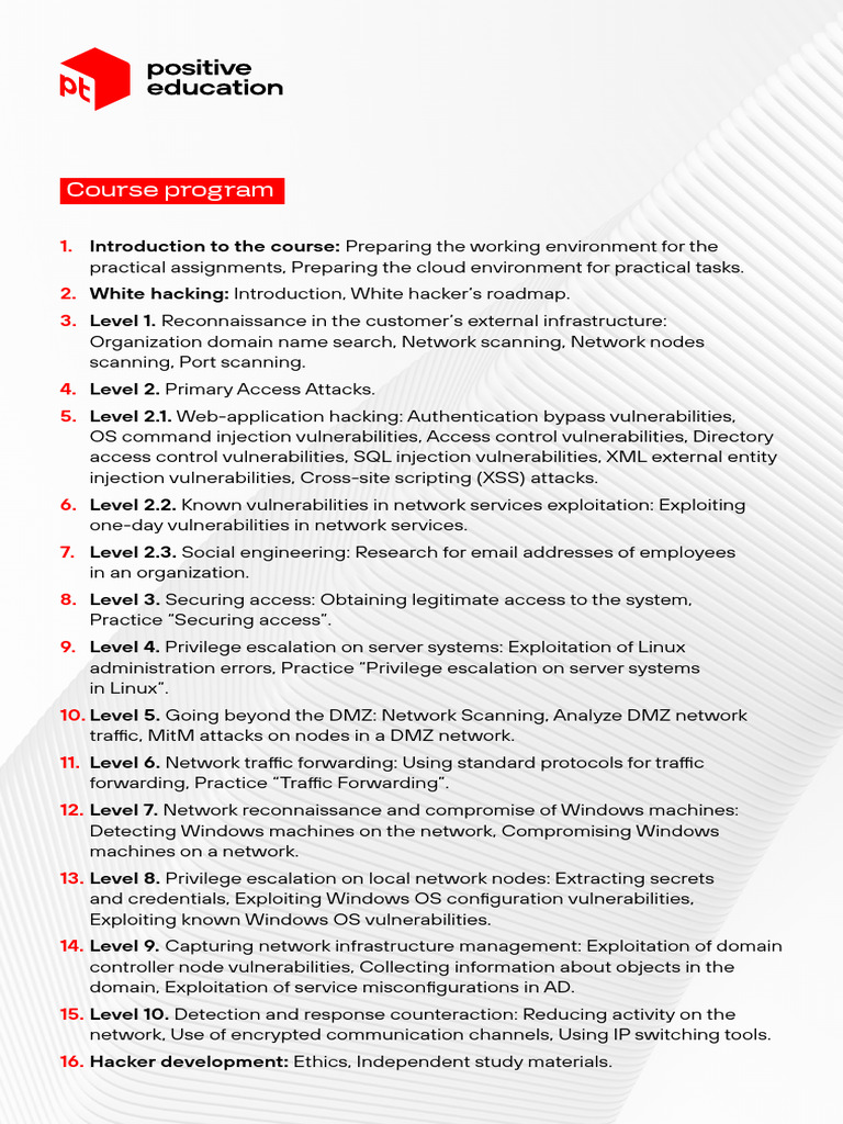Comprehensive White Hat Hacking Course | PDF