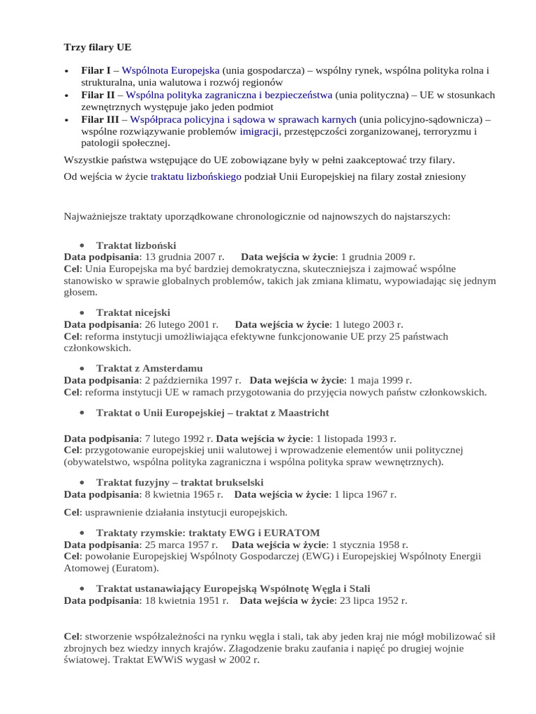 Trzy Filary UE | PDF
