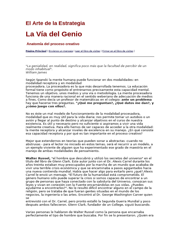 El Arte de la Estrategia Creativa | PDF | Mente
