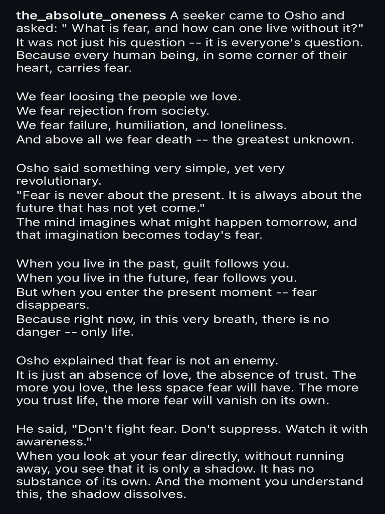 Fear Osho Pdf