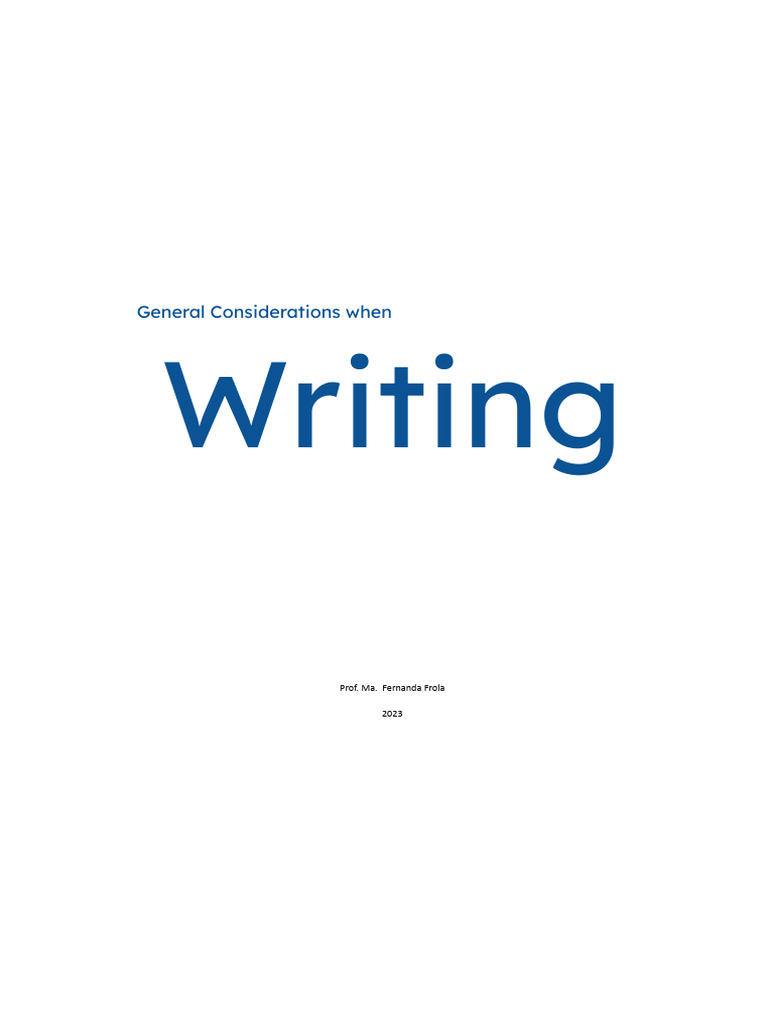 Lengua Inglesa II - Writing Considerations | PDF | Sentence ...