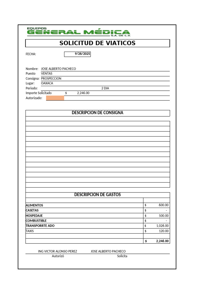 Solicitud y Comprobación de Viáticos | PDF