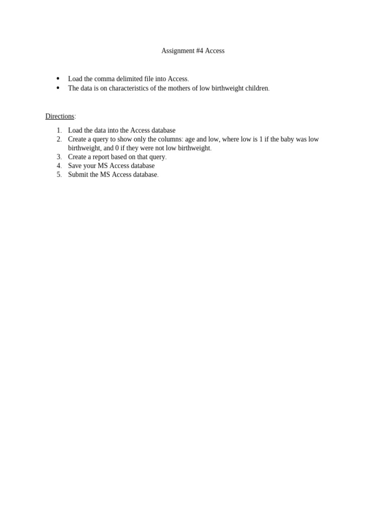 Micrcomp Assignment 4 Access | PDF
